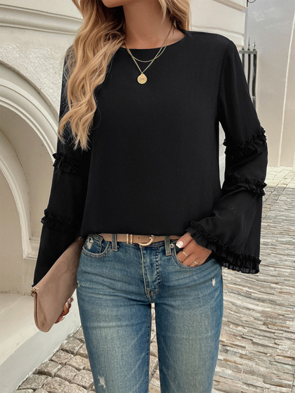 Cleona Women's Loose Flared Long-Sleeved Top