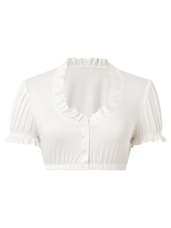 Cordelia German Traditional Clothing Bavaria Oktoberfest Ding Dong Costume White Shirt