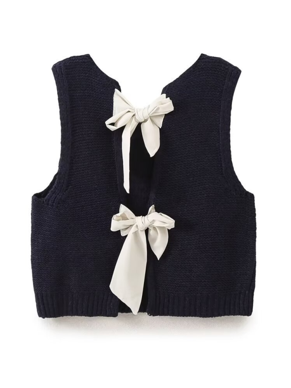 Shelly New Fashion Vest Bow Tie Sweater Vest