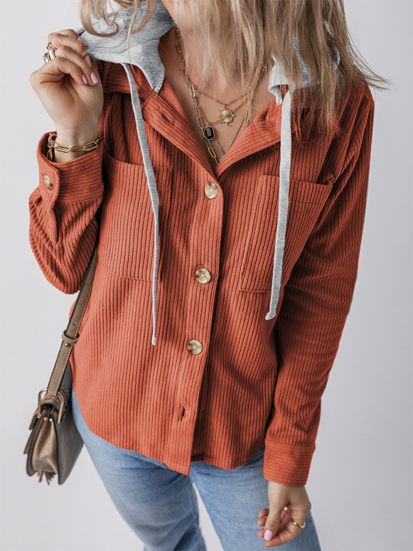 Khloe Women's Lapel with Buttoned Cardigan with Shirt Jacket