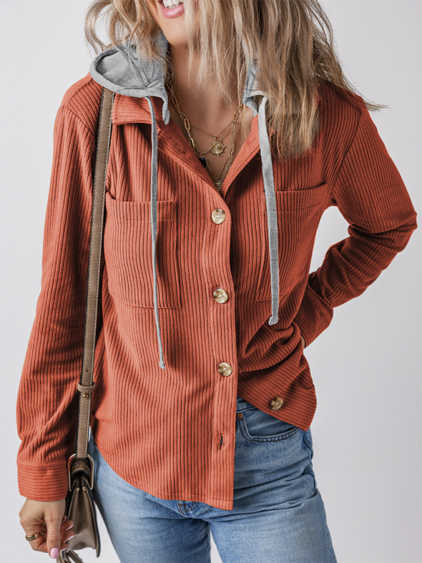 Khloe Women's Lapel with Buttoned Cardigan with Shirt Jacket
