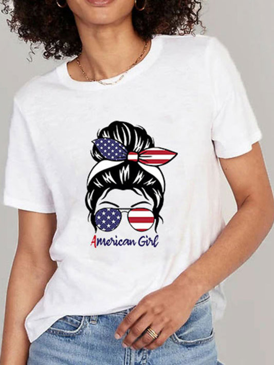 Elsie Women Sleeveless American Graphic Cotton T-Shirt
