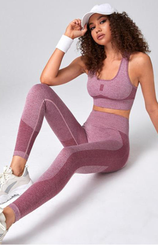 Fernanda Women's Seamless Mesh Quick Dry Bra Yoga Set