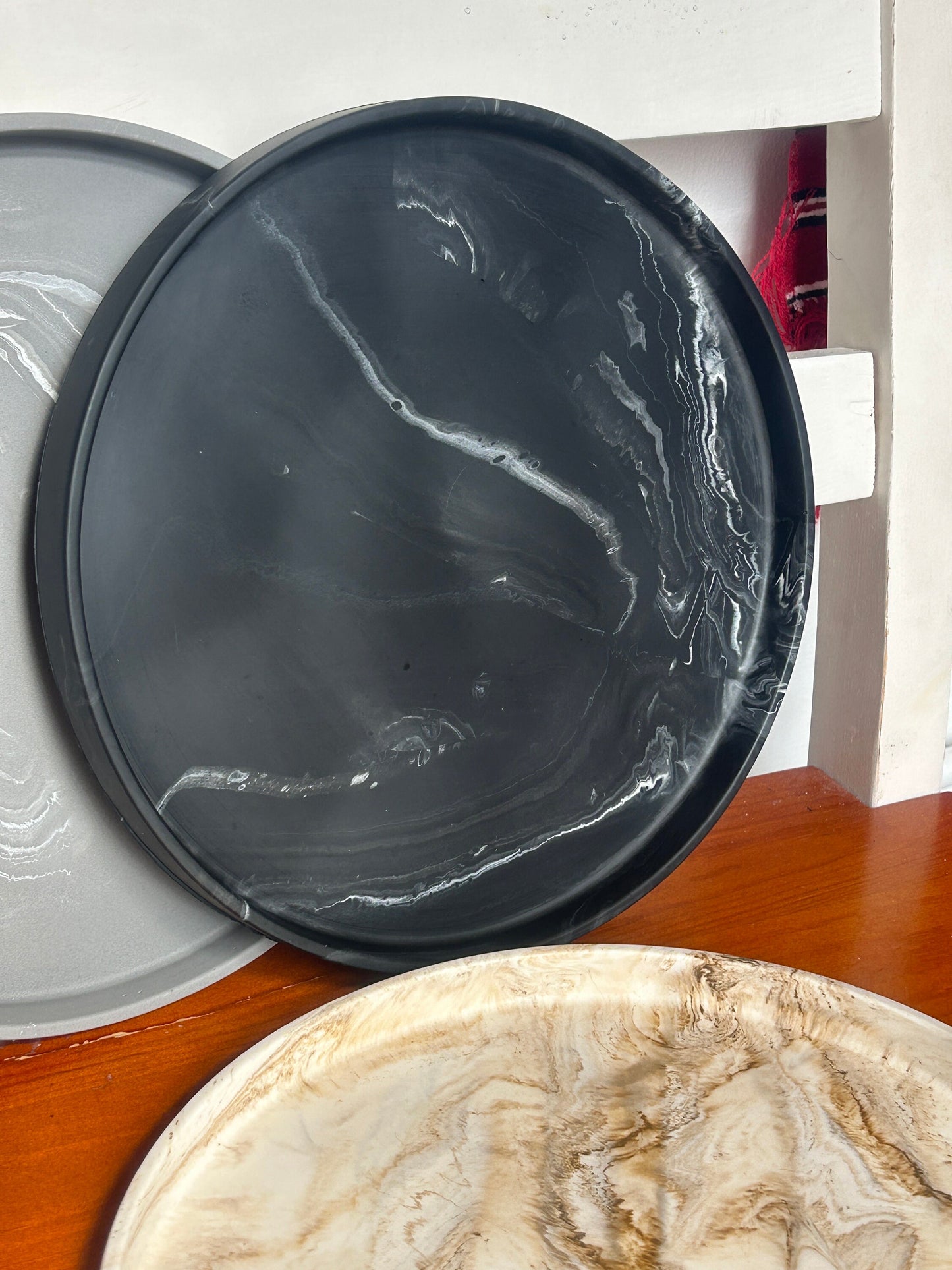 Large round Concrete Display Tray, Decorative Tray, Living Room Tray, Stone Tray, Trinket Dish Tray, Scandi Style, Marble Tray, Table Tray