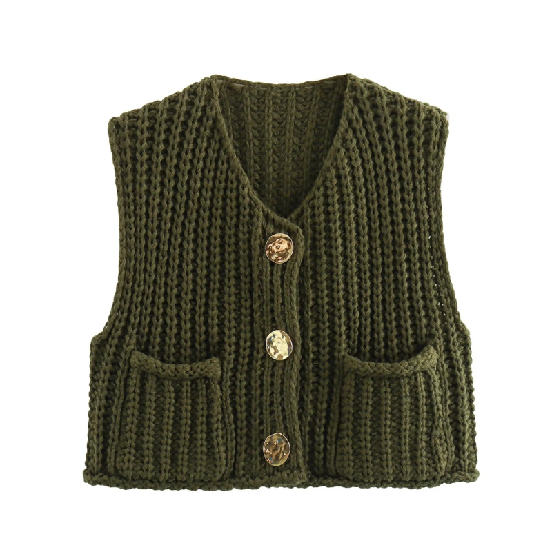 Esmeralda New Women's Thick Needle Knitted Vest