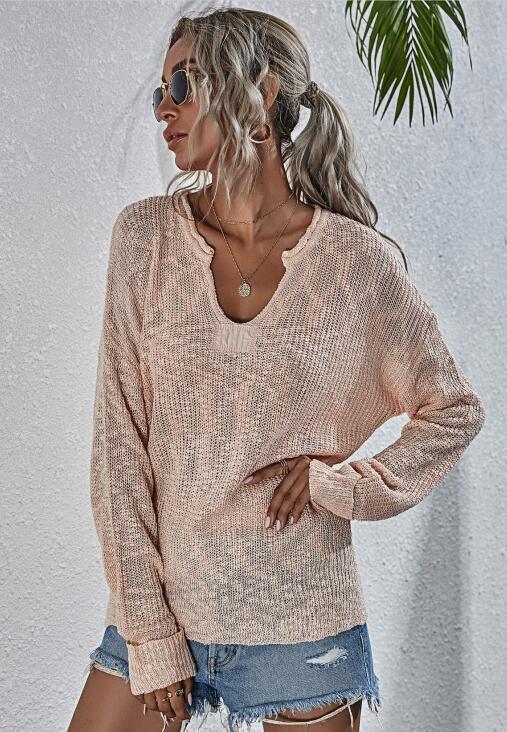 Mika Women Casual V-Neck Knit Sweater