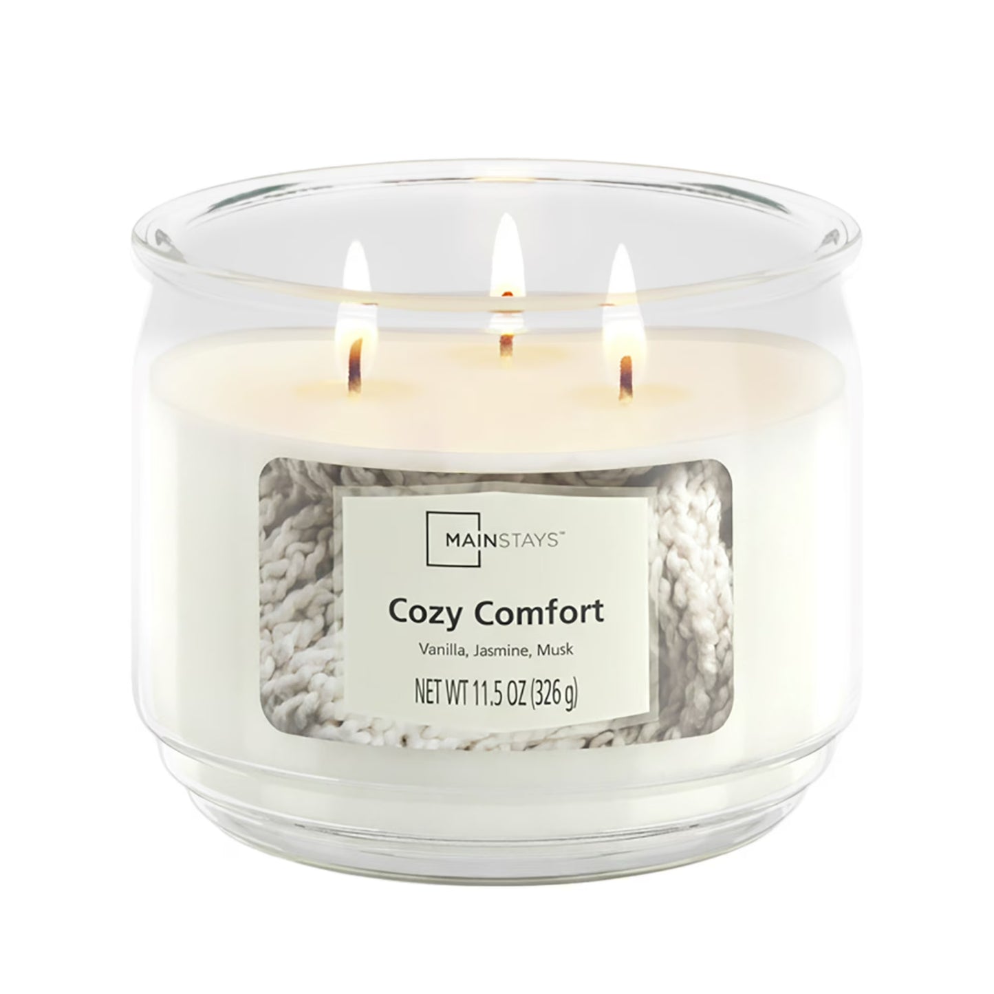 (4 Pack)  3-Wick Scented Glass Jar Candle, Cozy Comfort, 11.5Oz.