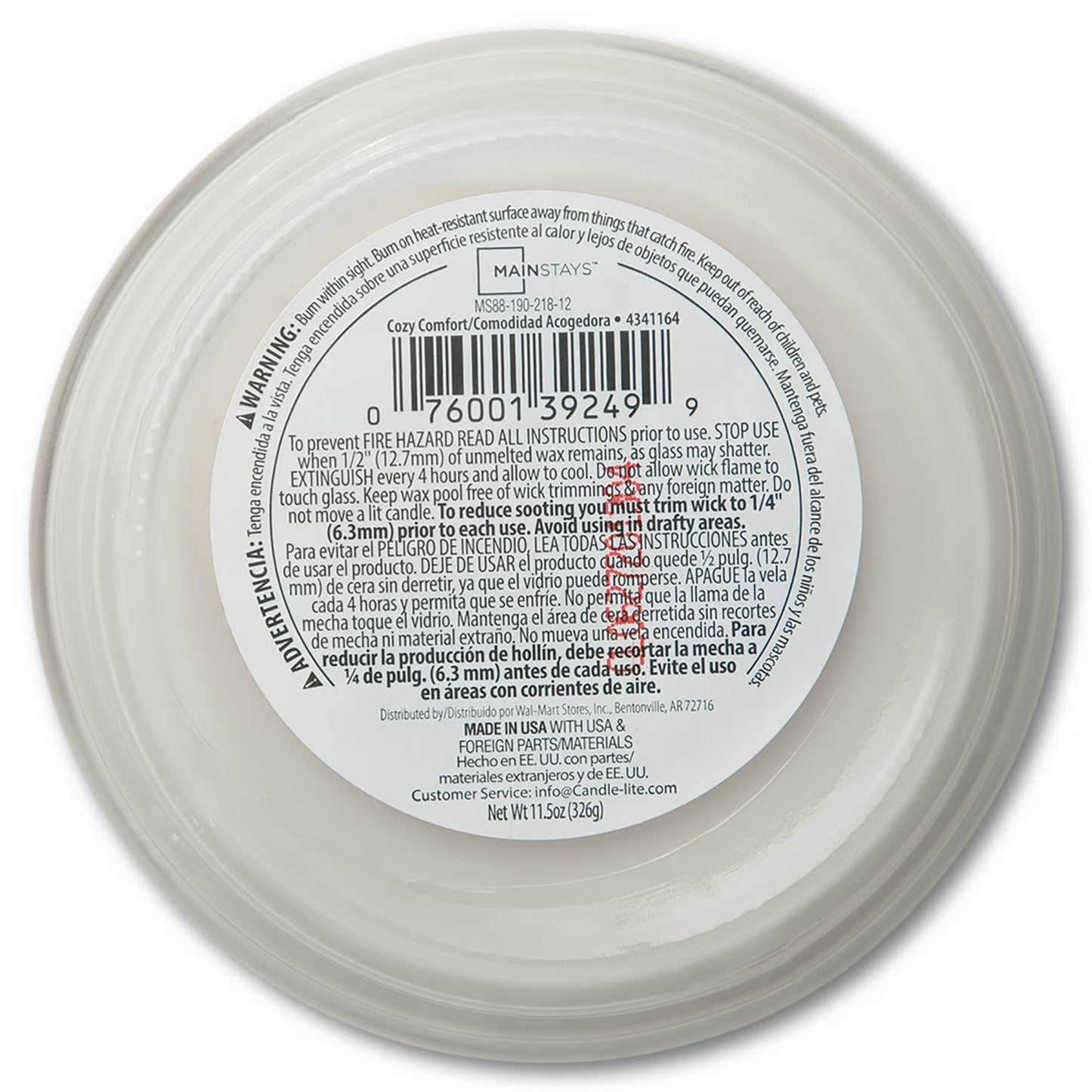 (4 Pack)  3-Wick Scented Glass Jar Candle, Cozy Comfort, 11.5Oz.